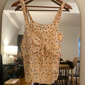 Madewell printed bow tank in terrazzo